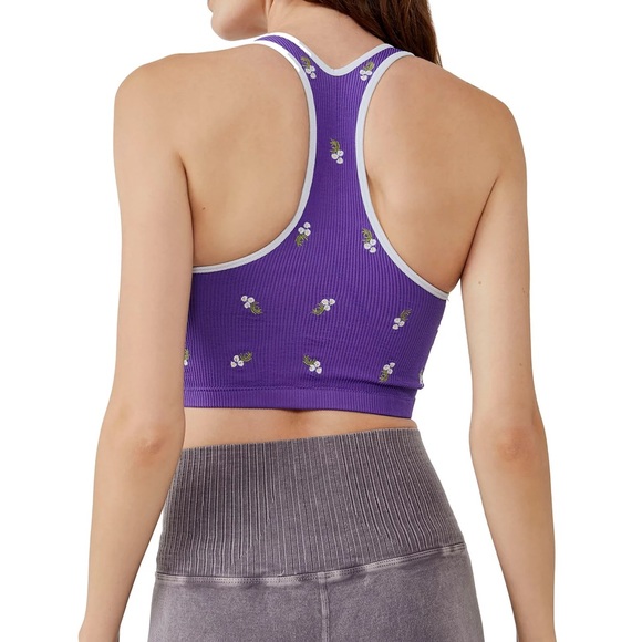 FP Movement Floral Purple Bra Tank Top - Picture 2 of 2